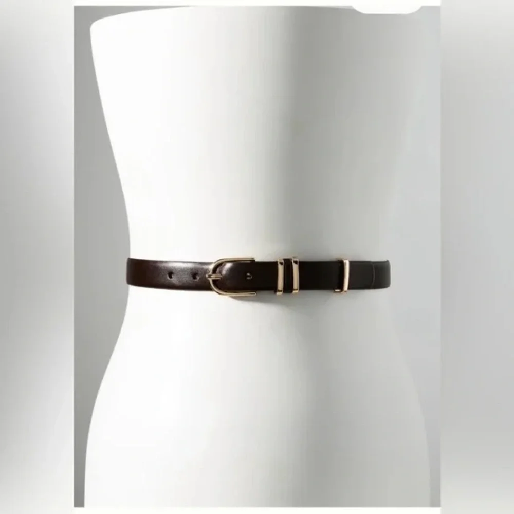 NWT Anthropologie Brown Basic Keeper Belt Small